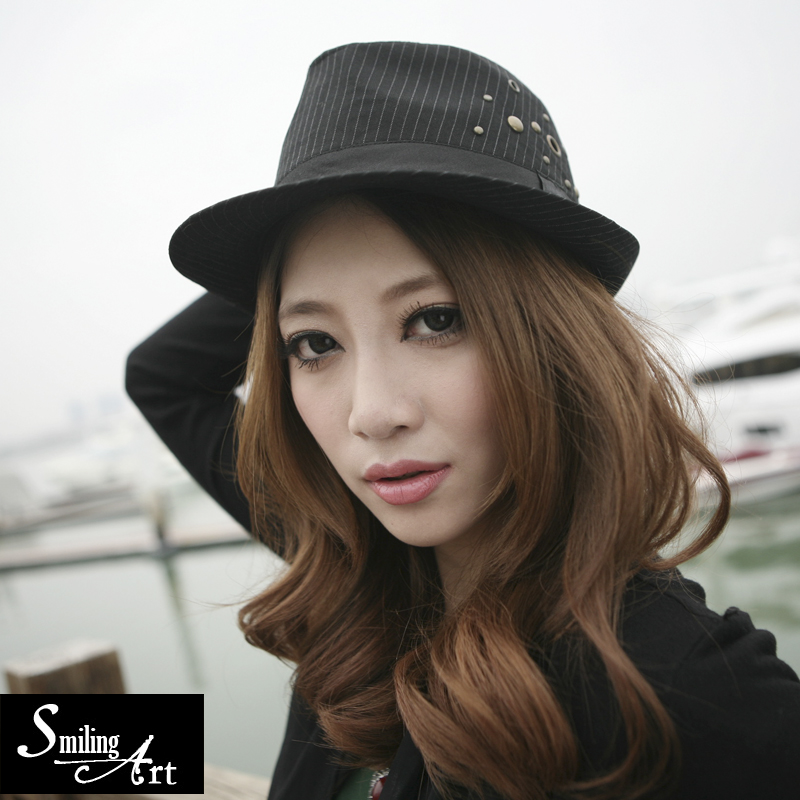 Sa2012 autumn and winter the trend of new arrival fashion rivet decoration jazz hat fedoras