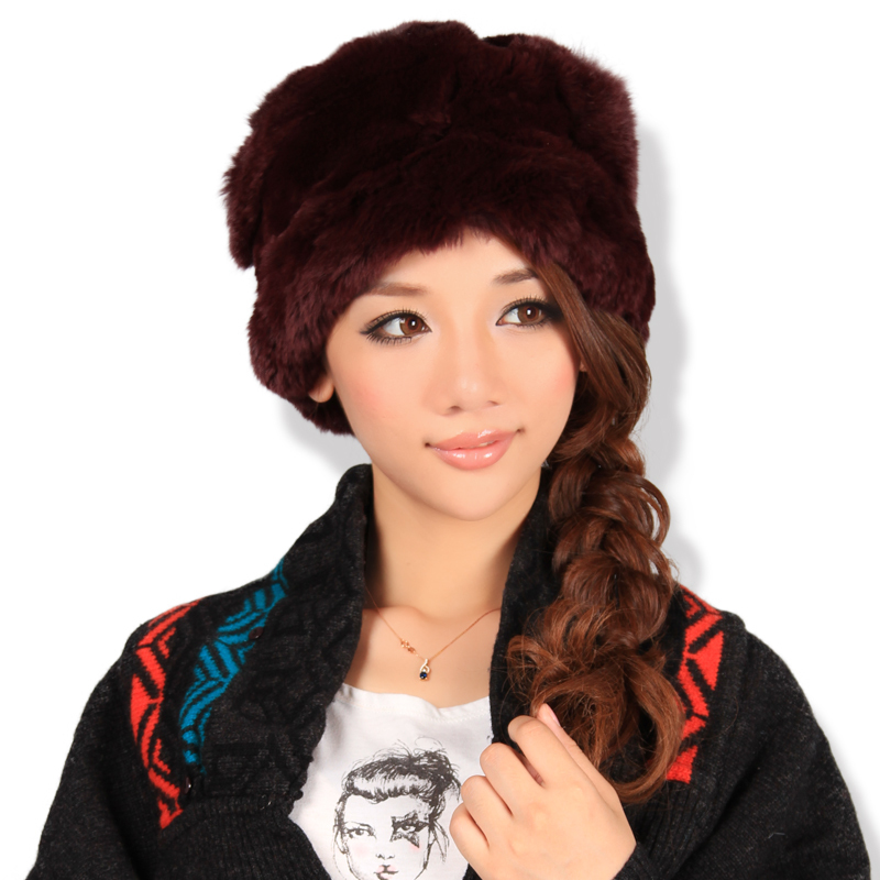 Sa2012 autumn and winter women's fashion thermal trend hat rabbit hair blended fabric pocket hat mongolian hat