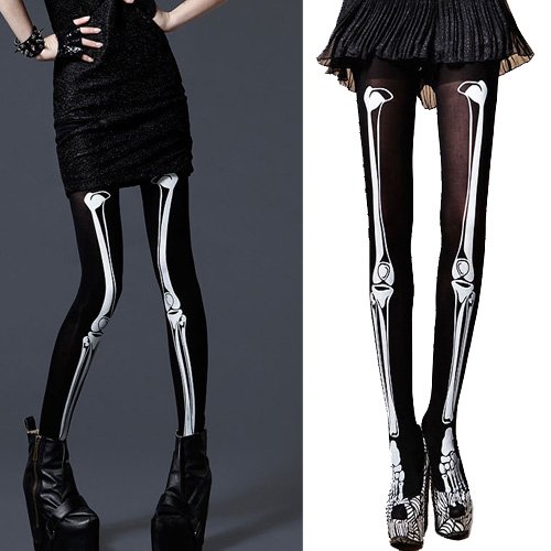 Sacred Skeleton Bone Pants Tights Pantyhose Leggings Lady Stockings SP0256