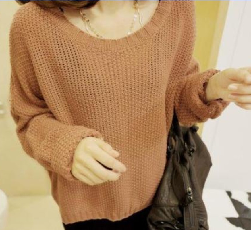 SALE 2012 o-neck loose plus size batwing shirt long-sleeve sweater basic thick sweater outerwear free shipping