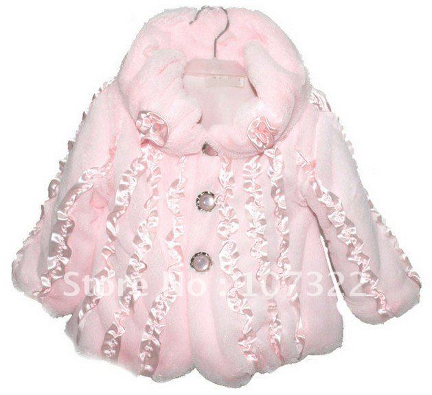 Sale Autumn Winter Warm Super soft fur wraps jackets coat girl Cloak cappa baby shawl 1-6 years kids cape free ship 600086J