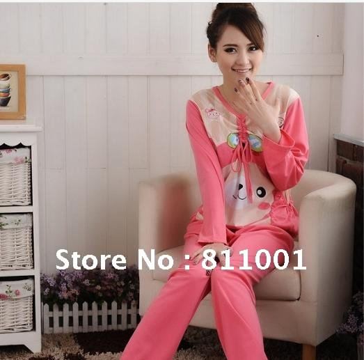 Sale! best price  best quality  women winter Cartoon lovely cotton long sleeve ladies pajamas  pajamas leisure wear suit