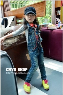 Sale !! Free shipping  fashion baby girls Kids Jeans Jumpsuit overalls kids dresses 5pcs/lot free shipping