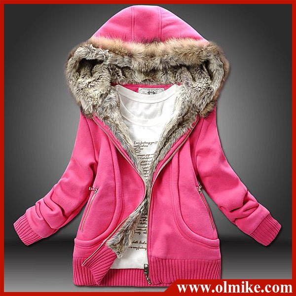 sale free shipping new 2012 women's fashion Autumn winter thick caps warm Fur hooded casual jacket coat warm sweater SWS243