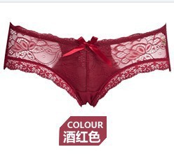 Sale items women sexy panties /free shipping ladies lace + viscose sexy under briefs (black/ gray/ wine red)