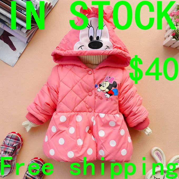 Sale Mickey mouse Jacket 4pcs/lot Children clothing 2-7 olds Kids clothes Winter coat