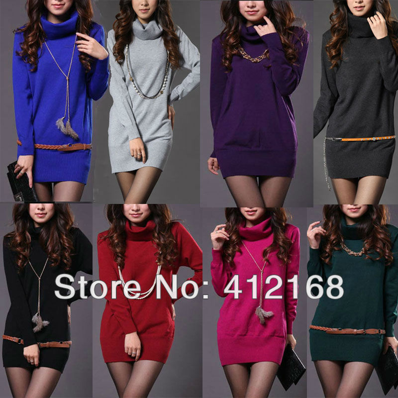 sale the ladies fashion long sleeve solid knitted  thickening skeleton wool  women christmas sweaters high-necked