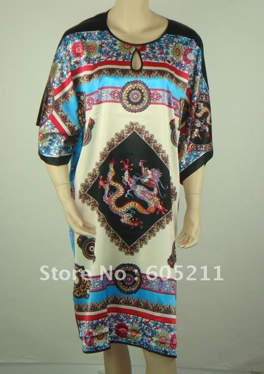 sales promotion 100% New Chinese Women's Silk Satin hand painting intimate&Sleep kimono robe gown one size "LGD S0056"