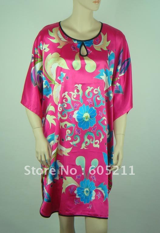 sales promotion 100% New Chinese Women's Silk Satin hand painting intimate&Sleep kimono robe gown one size "LGD S0065"