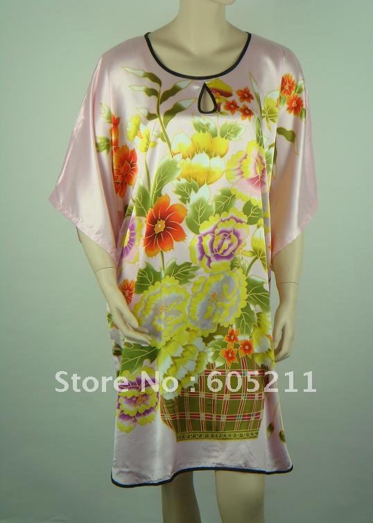 sales promotion 100% New Chinese Women's Silk Satin hand painting intimate&Sleep kimono robe gown one size "LGD S0066"