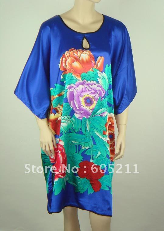 sales promotion 100% New Chinese Women's Silk Satin hand painting intimate&Sleep kimono robe gown one size "LGD S0068"