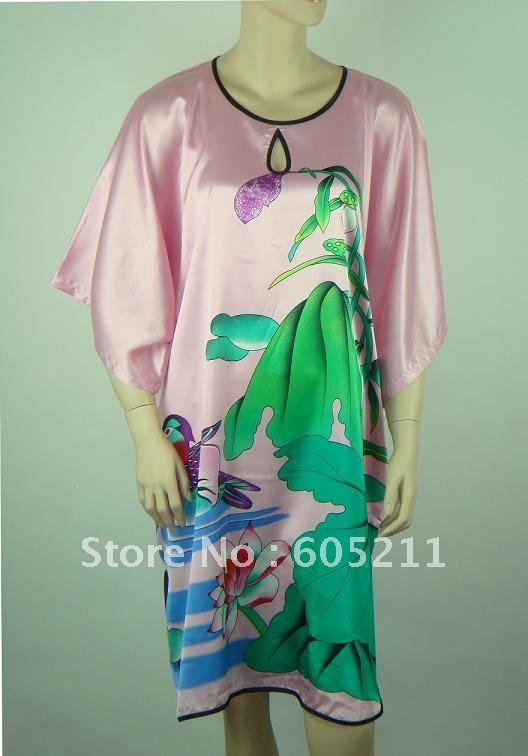 sales promotion 100% New Chinese Women's Silk Satin hand painting intimate&Sleep kimono robe gown one size "LGD S0079"