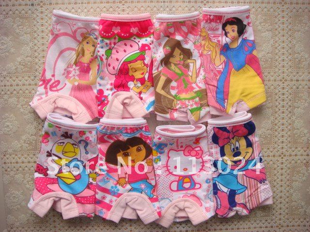 SALES PROMOTION!   brands 2-12 years girls underwear 100% cotton mixed 12pcs/lot  high quality kids cartoon underpants