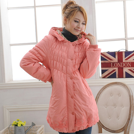 Sallei autumn and winter maternity clothing maternity sweep lace cotton-padded jacket outerwear maternity thickening wadded