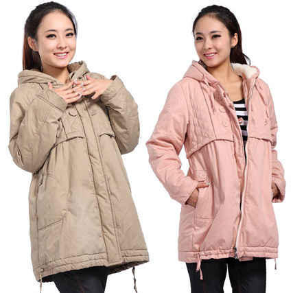 Sallei maternity clothing winter maternity plus velvet thickening cotton-padded jacket maternity cotton-padded jacket maternity