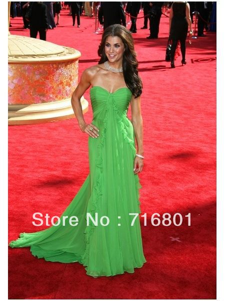 Samantha Harris 61st Emmy Awards Green Celebrity Red Carpet Dress Evening Gown ONID1428S