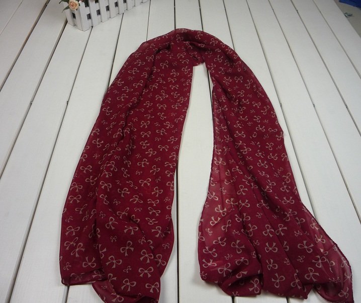 Scarf bowknot red elegant Lady Women Scarves Shawl SA041B Free shipping