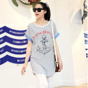 Scite 2012 fashion stripe long design maternity clothing spring and summer maternity t-shirt maternity top summer