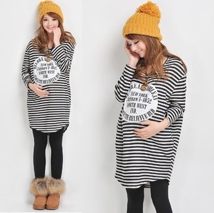 Scite 2012 maternity clothing maternity fashion stripe t-shirt top autumn