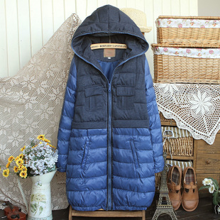 Scite autumn and winter with a hood maternity clothing maternity long design thickening wadded jacket outerwear winter