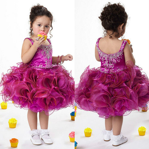 scoop nedckline short pageant dresses for little girls bungunry scoop tiered skirt ruched organza ball gown mini