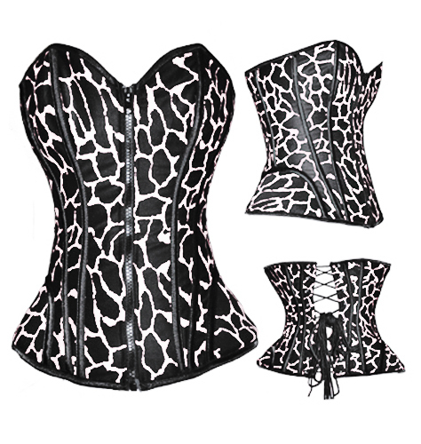 Screw stsrhc leopard print mohini corset slim abdomen drawing body shaping zipper