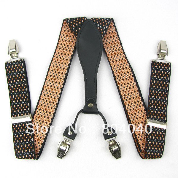 SD150 Adult Suspenders Men's Braces Unisex Adjustable Elasticity Belt Metal Clip-on Synthetic Leather Colorful Diamond Floral