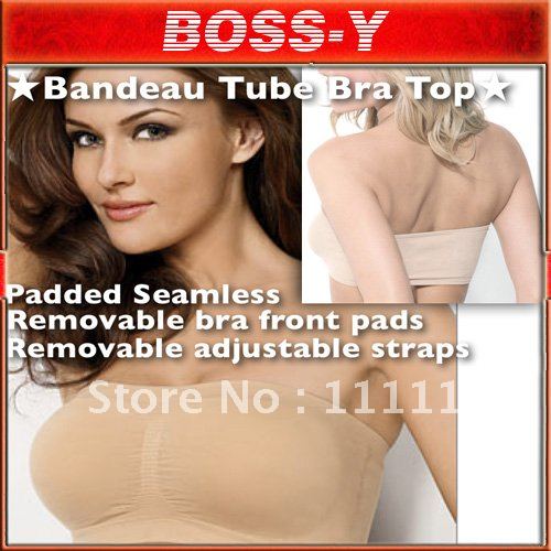 Seamless Bandeau Bra, ahh bra PLUS SIZE. 3colors of lot .Padded or Unlined can choose