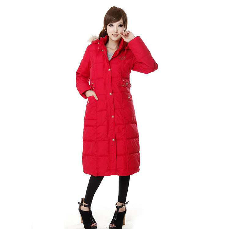 Season women's slim long design thermal thickening wadded jacket cotton-padded jacket