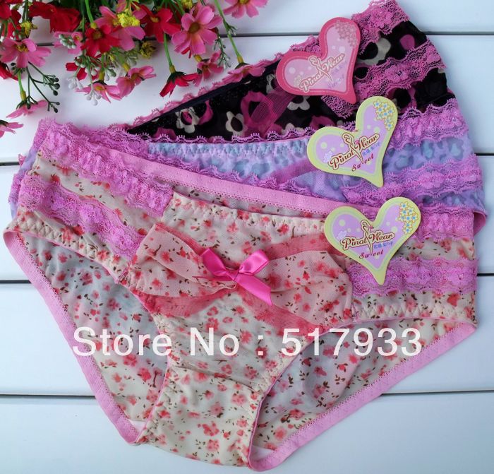 Seconds kill new bud silk embroidery transparent ladies underwear, briefs the full 10 dollars bag mail