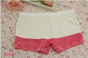 Secure women's modal colour matching lace lady female underwear wholesale wholesale safety pants