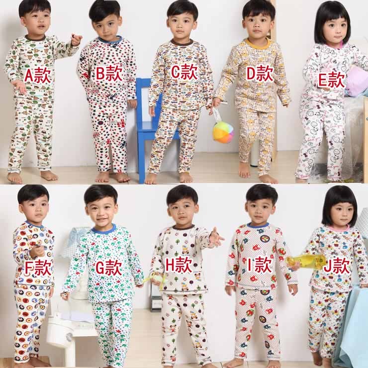 Seinos chromophous cartoon child bamboo goatswool thickening thermal underwear baby at home underwear set 21320