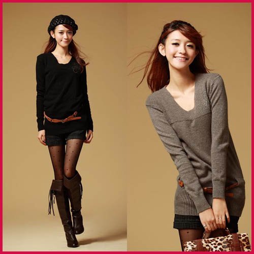 [SEKKES]2012 Fashion Pullover Bear Sweater Dresses For Women Sweaters Clothes Online Free Shipping  SWT003