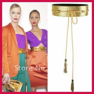 [SEKKES]Wholesale Fashion Faux Leather Tassel Elastic Belt Women Waistband Original Supply Free Shipping BLT012