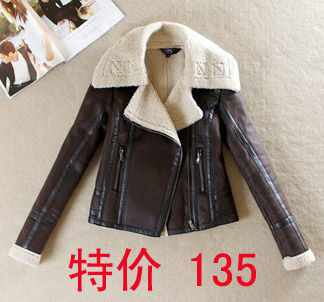 Sell like hot cakes 2012 topshop chamois compound berber fleece slim outerwear female flight jacket Free shipping