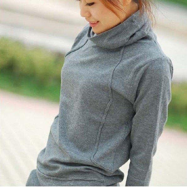 Selling factory direct fashion the new Korean fake buckle solid color collar knit sweater Spring and Autumn Free Shipping