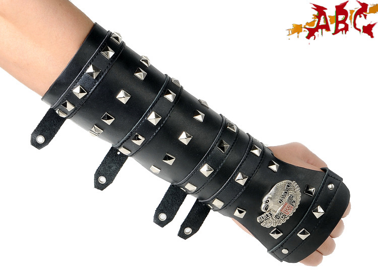 Semi-finger long design oversleeps st-005-400a genuine leather gloves 110913