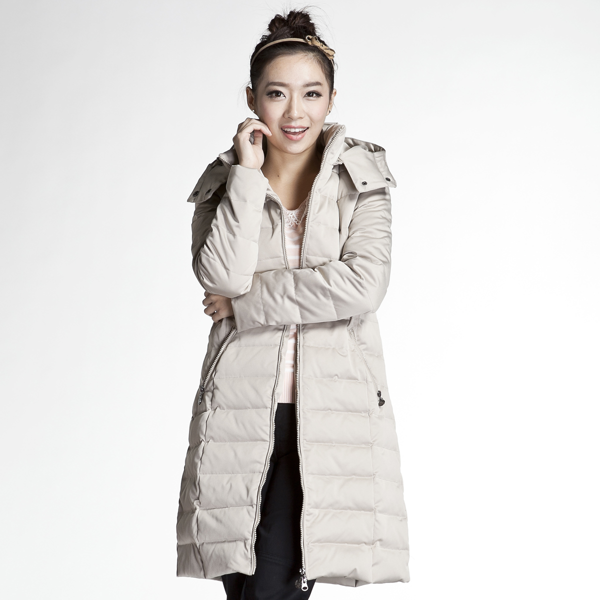 SEMIR women's fashion brief slim thermal medium-long down coat female thickening outerwear