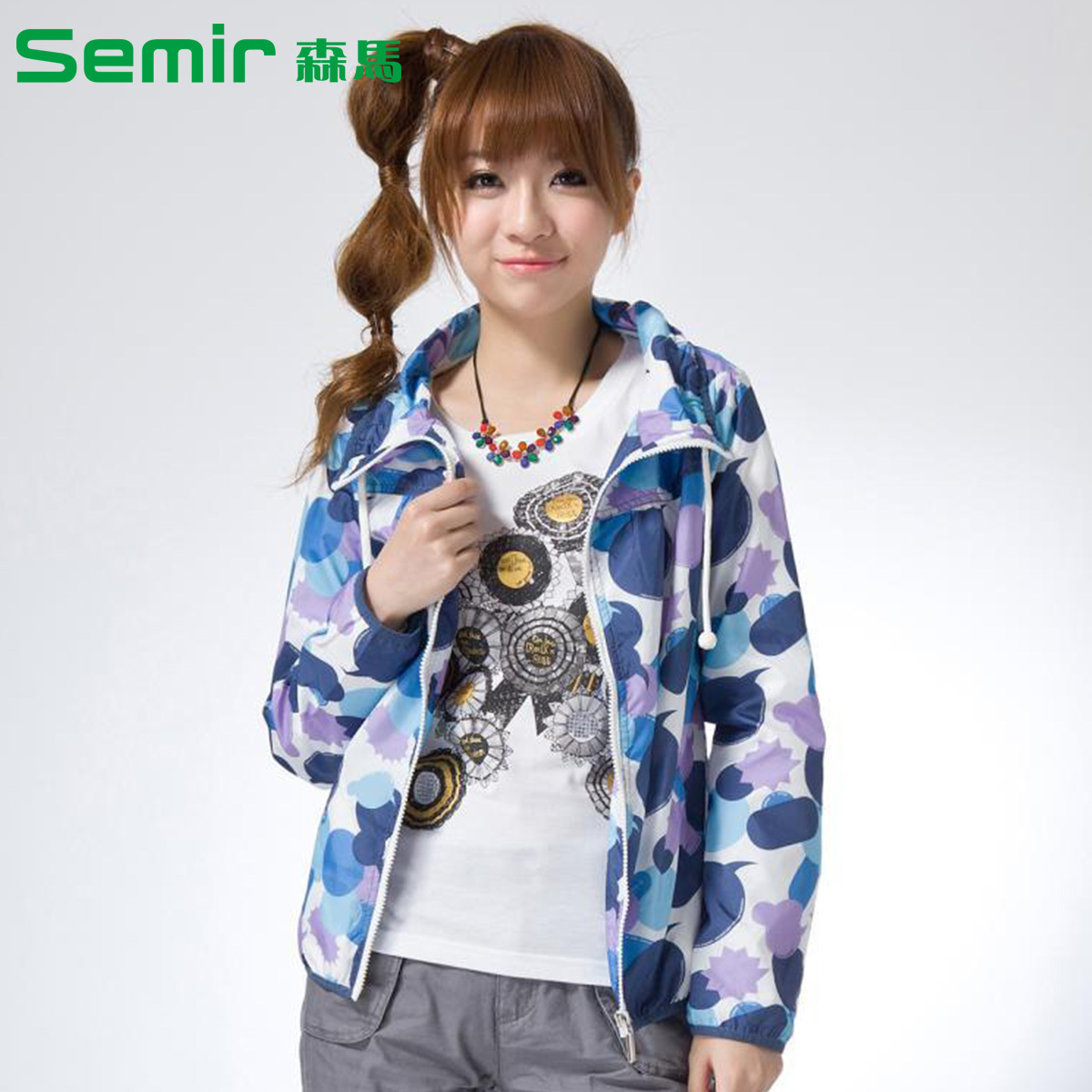 SEMIR women's fashionable casual nylon print outerwear fashionable casual 159