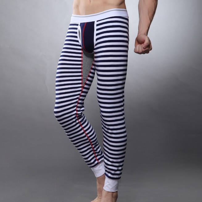 Seobean male long johns thermal trousers sexy low-waist tight legging chromophous