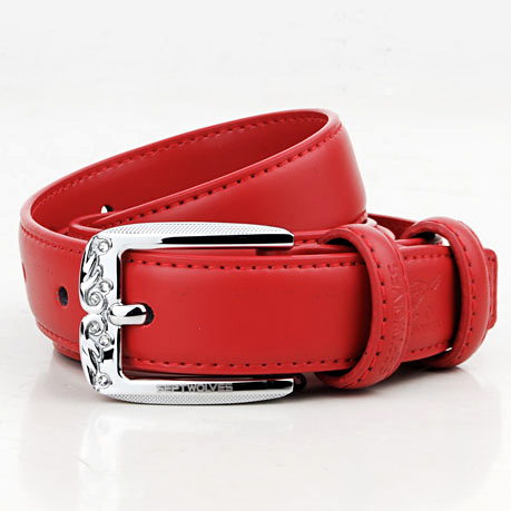 SEPTWOLVES strap female women's genuine leather waist belt pin buckle strap red belt