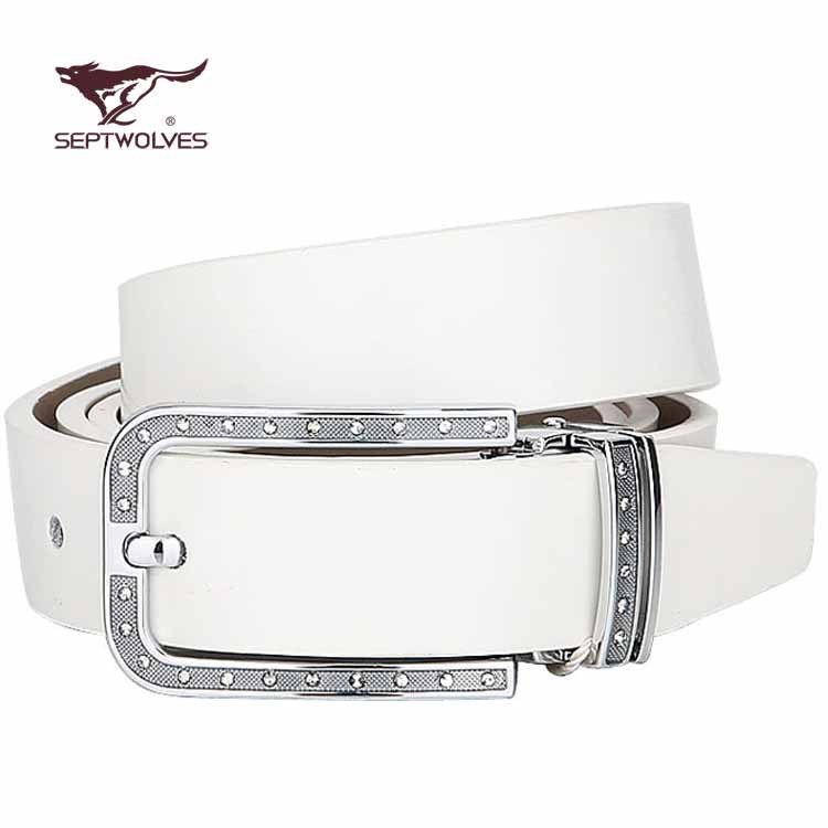 SEPTWOLVES women's genuine leather strap fashion all-match cowhide belt pin buckle 8156000