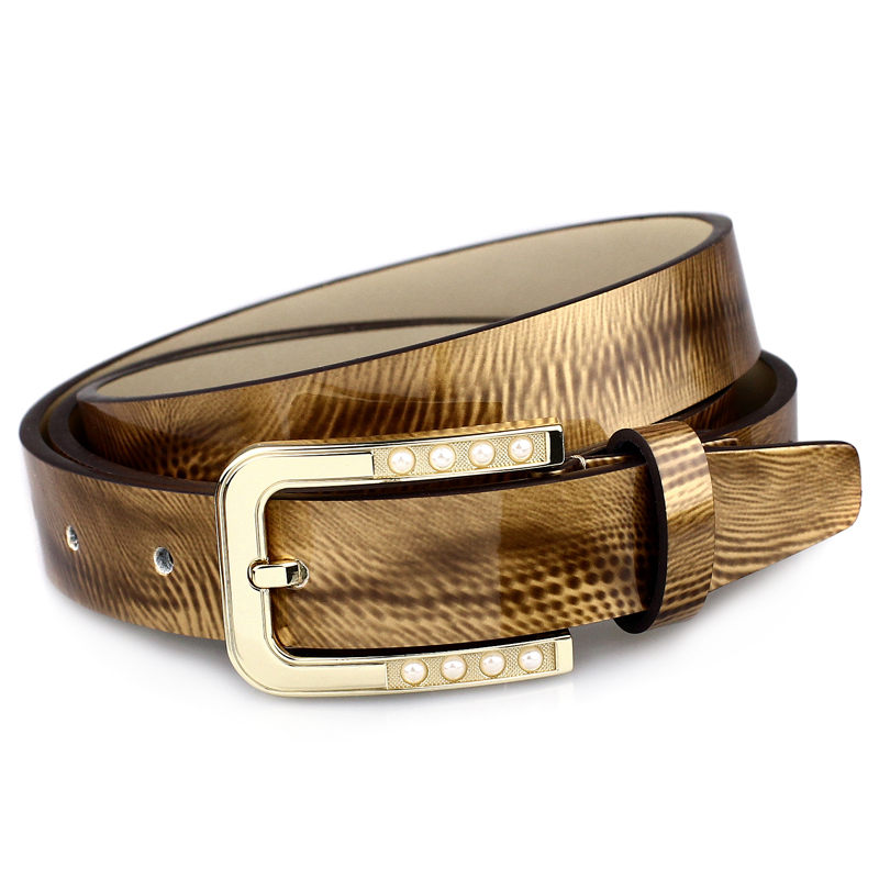 SEPTWOLVES women's strap genuine leather cowhide pin buckle belt fashion leopard print female belt