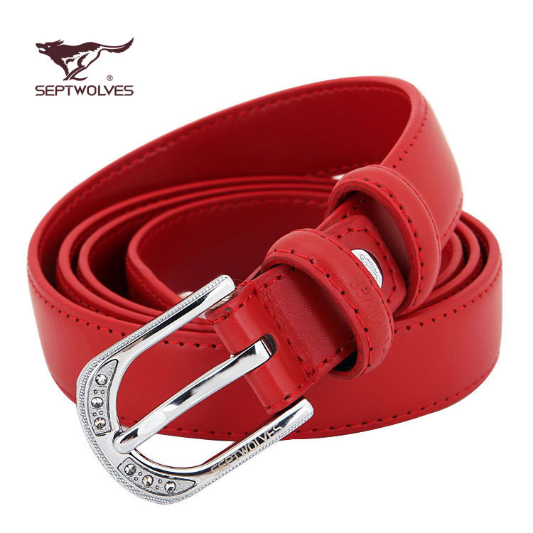 SEPTWOLVES women's strap genuine leather fashion belt facc492 Free Shipping