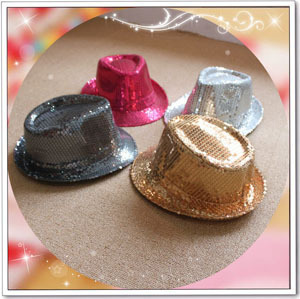 Sequins Fedora Hat & Cap, Headgear for party supplies & stage performing retail