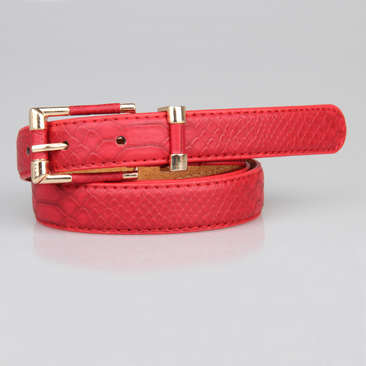 Serpentine pattern belt women's lizard genuine leather belt women's strap accounting clothing