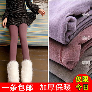Sesame mud autumn and winter thickening plus velvet double layer legging ankle length trousers warm pants boots trousers female