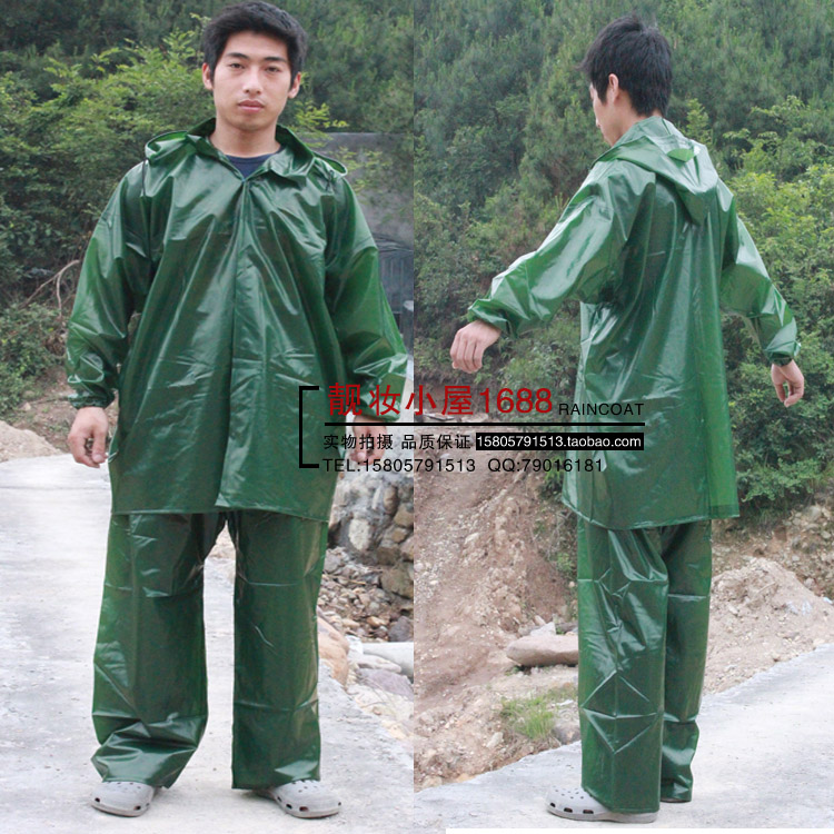 Set cow muscle raincoat thickening split raincoat rain pants battery motorcycle