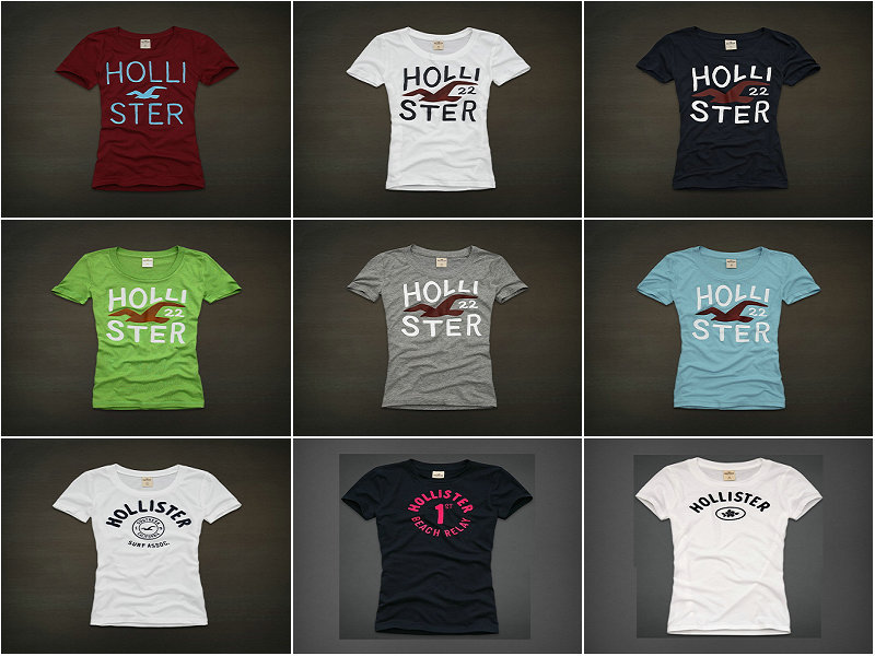 several styles.Free shipping Hottest women's short-sleeve T-shirt Fashion 100% cotton casual short-sleeve t-shirt hollistfuling