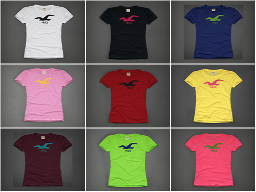 several styles.Women short-sleeve T-shirt 100% cotton WomenS holister T-shirt short-sleeve tshirt hollistfuling